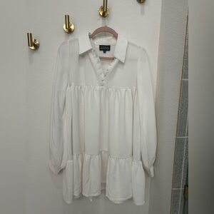 White long sleeve Danielle Bernstein dress
